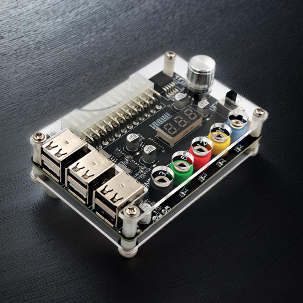 24-Pin Netzteilmodul Adapter Stecker Einstellbarer Spannungsregler Netzteil Adapter Stecker Modul 6 Ports Unterstützt QC2.0 QC3.0