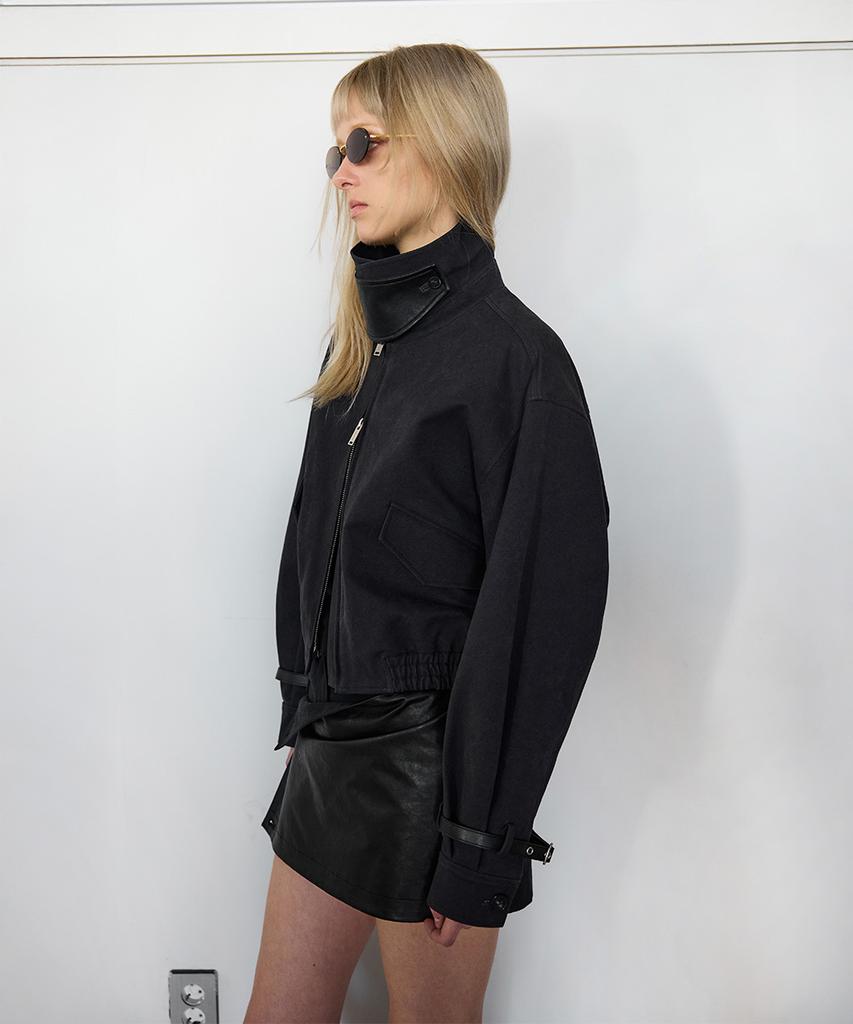 Yuthentic Vintage Washed Leather Collar Jumper Aw6Sm26223