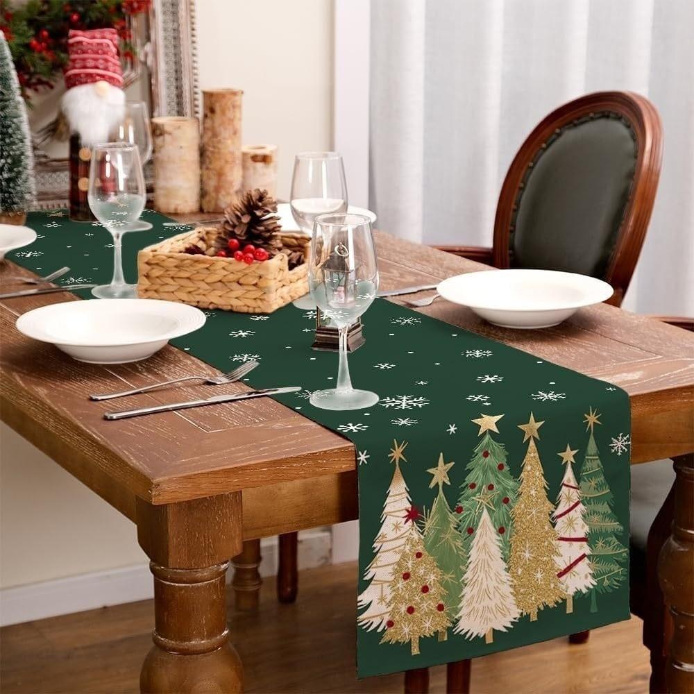 Desk Decor Christmas Table Runner Christmas Tree Xmas Tablecloth Christmas Table Flag  Living Room