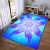 "Blue Galaxy Flower Design Carpet with Abstract Starry Artwork" Suitable for use as an anti-slip for living room bedroom sofas