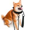 Durable Anti-Bite Metal Dog Chain Lead Chain Leash Handle Leads Leather Iron Chain for Small Large Medium Dogs Outdoor Training