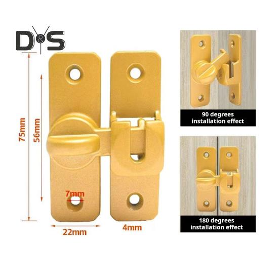Barn Door Lock Simple Installation Anti-Theft Heavy Duty Bar Gate Latches Safety Slide Door Lock for Bathroom Garden