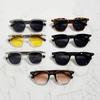 Classic Square Vintage Rivet Sunglasses Women Men Luxury Designer Sun Glasses Punk Leopard Wood Grain Leg