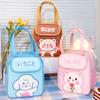 Insulated Lunch Bag for Kids with Water Bottle Pocket Cute School Student Lunchbox Bag Girls Boys Portable Food Storage Bag Tote