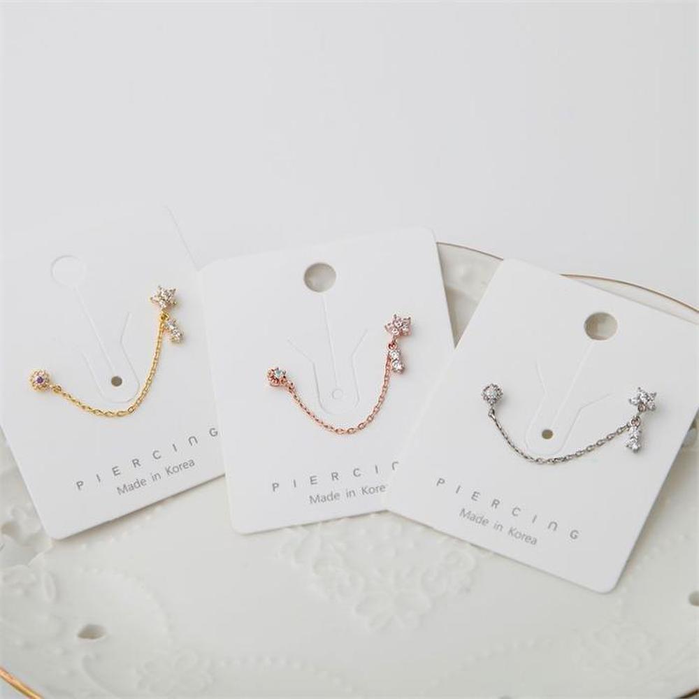 [Onm] Onm Fashion Piercing Flower Two-Pin 3-Piece Set (S9594106)