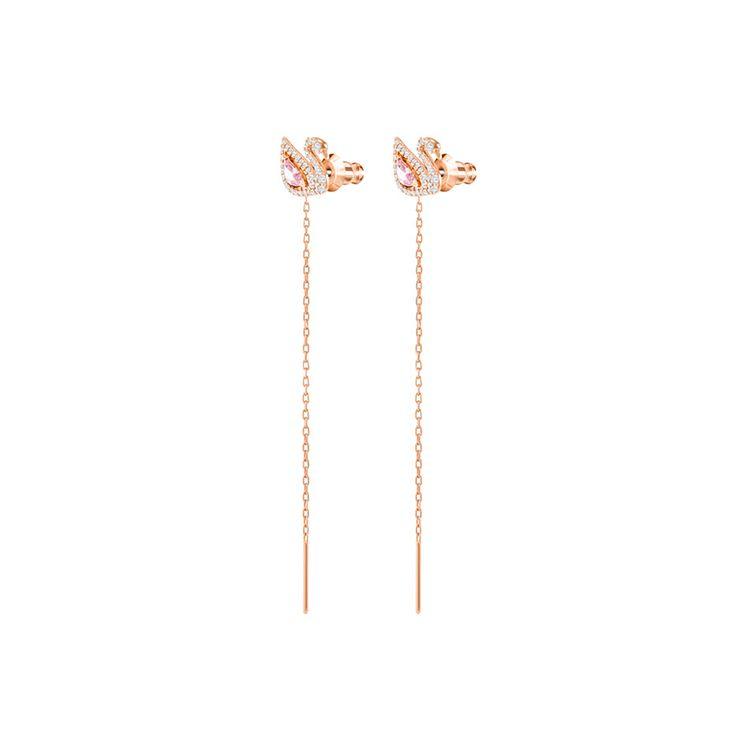 Swarovski Dazzling Swan Series Gold Plated Swan Pierced Earrings Women earrings Blush-Pink 5469990