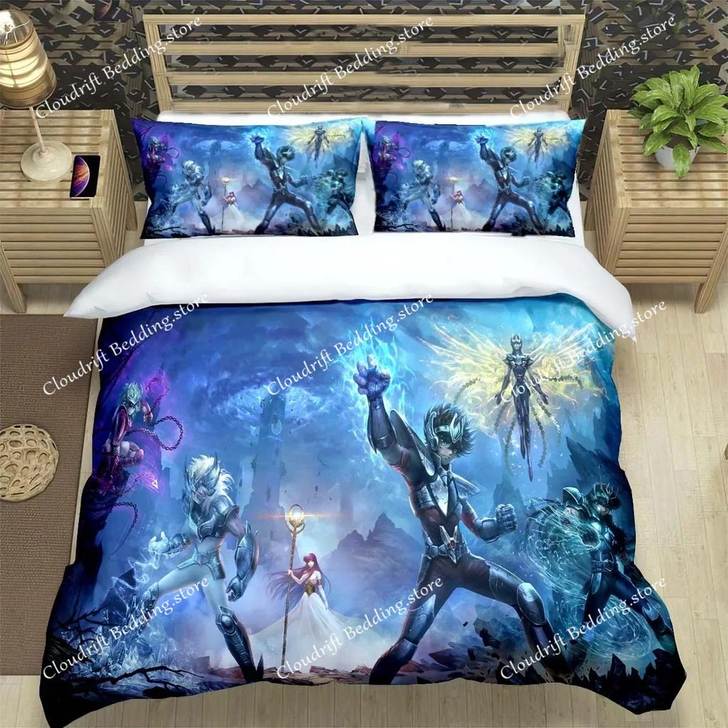 Saint Seiya 3D Duvet Cover Set HD Comforter Cover for Kids Bedding Sets Bedclothes Bedroom Decor