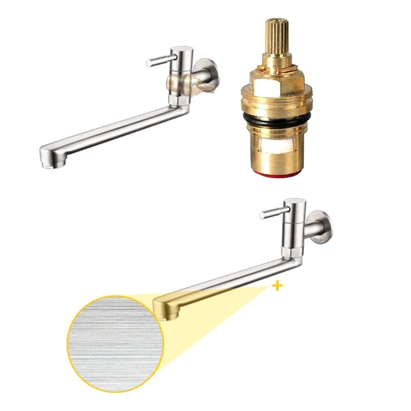 Wandmontage Küchenarmatur mit langer Auslauflänge Einfache Installation & Praktische Designs Spültischarmatur Edelstahl Spültischarmatur