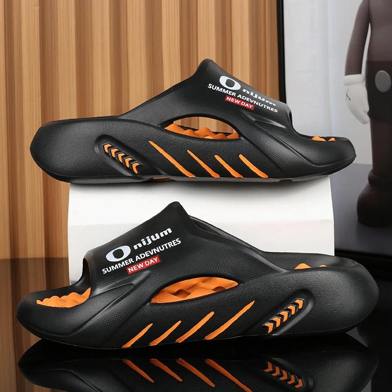 Men Slippers Summer New Slides Sandals EVA Soft-sole Unisex Men Women Family Indoor Outdoor Walking Beach Shoes Zapatillas Male
