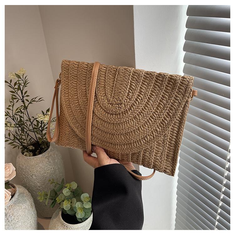 Woven Bag Straw Bag Fashion Underarm Bag Beach Wind Envelope Bag Flip Bag Woven Bag Crossbody Bag