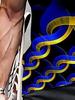Men's 3D Printed Round Neck T-Shirt with Bold Blue and Golden Chain Pattern, Stylish Casual Wear for Summer Outdoor Activities, Perfect for Running,