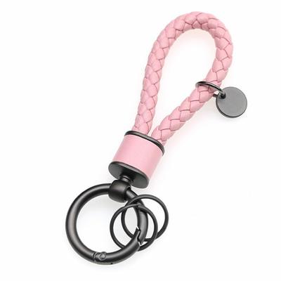 Rockyu Braided Leather Car Key Ring for Men and and Perfect Gift for Anniversary or Available In and Pink Plate with Women, Simple, Stylish,