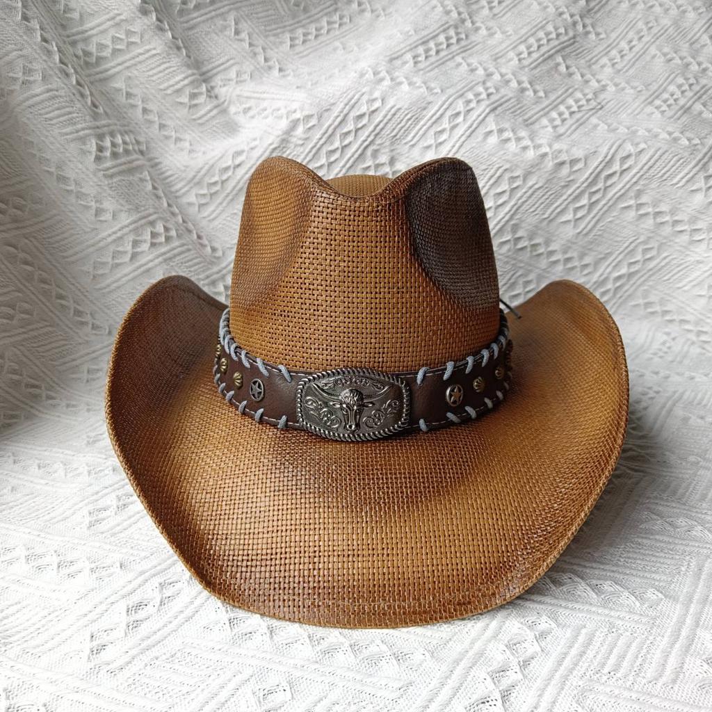 Cowboy Straw Hat For Men And Women Summer Beach Sun Hat Retro Curled Cowboy Hat For Women Sombrero Vaquero