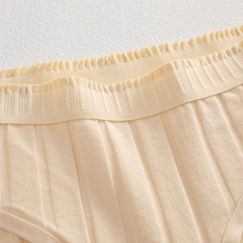 3PCS/SEt Womens Basic Low Waist Underwear Striped Cotton Bikini Panties Breathable Daily Wear Soft Comfort Multi Color Lingerie