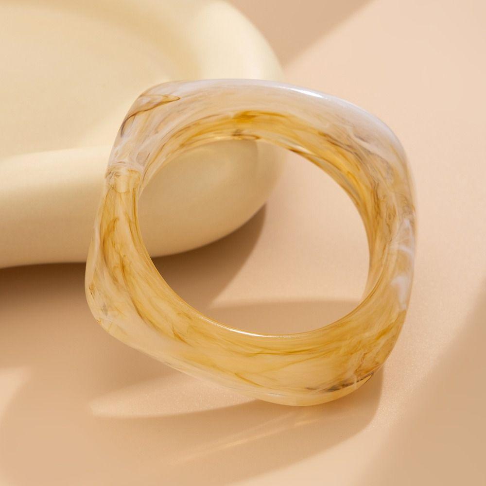 Vintage Irregular Acrylic Bangles Exaggerated Geometric Charm Bracelets  Gifts for Women Girl