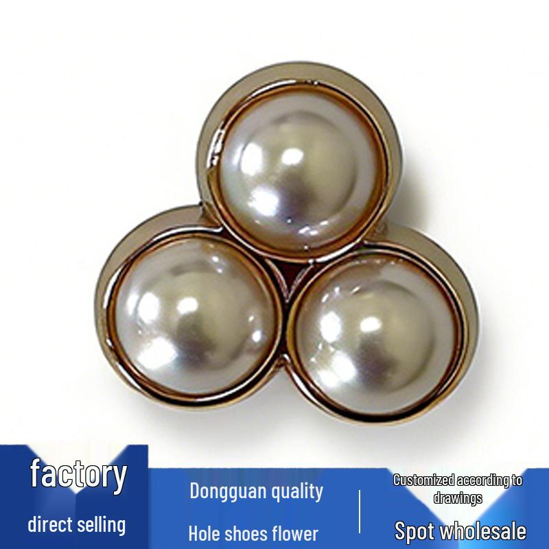 New Metal Pearl Flower Shoe Buckles and Decorations