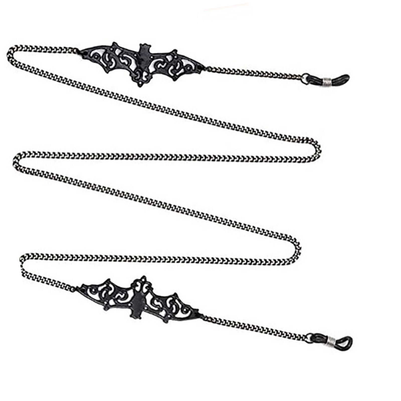 Gothische Brillenkordel für Damen Halloween Brillenkette Brillenkordelband Brillenkettenhalter Brillenkordelhalter 1 gray