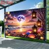 2D plane 1 piece of beach sunset scene with purple moon and starry sky intertwined event arrangement or cultural exhibition