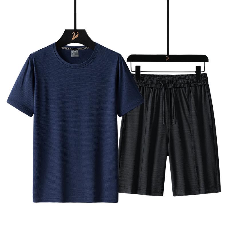 Men's Quick-Dry Breathable Loose Plus Size Summer Shorts & T-Shirt Fitness Casual Set