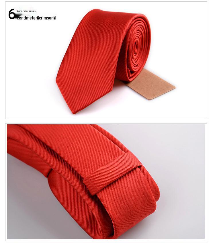 

Мужской узкий галстук однотонного цвета в корейском стиле (6см) - Формальный/Повседневный, Модный для Бизнеса и Свадьбы - Красный, Синий, Черный