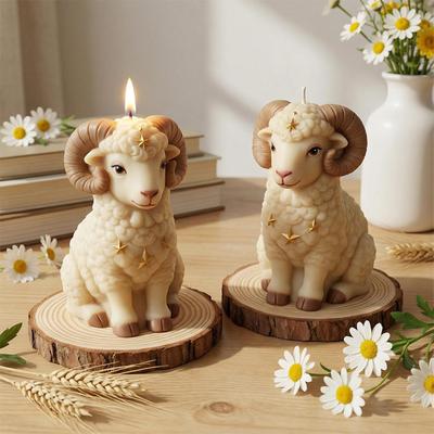 Lamb Candle Making Mold Silicone Sheep Candle Making Supplies Lamb Resin Casting Mold for Soap Plaster Ornament Resin Craft Clay