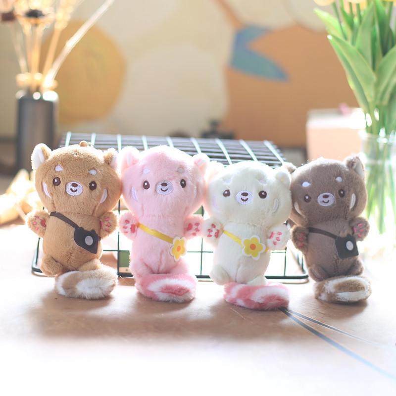 Adorable Plush Raccoon Keychain Cute Bear Stuffed Animal For Backpack