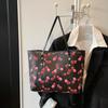 Cherry Print Large Capacity Casual Commute Women Single Shoulder Tote Bag