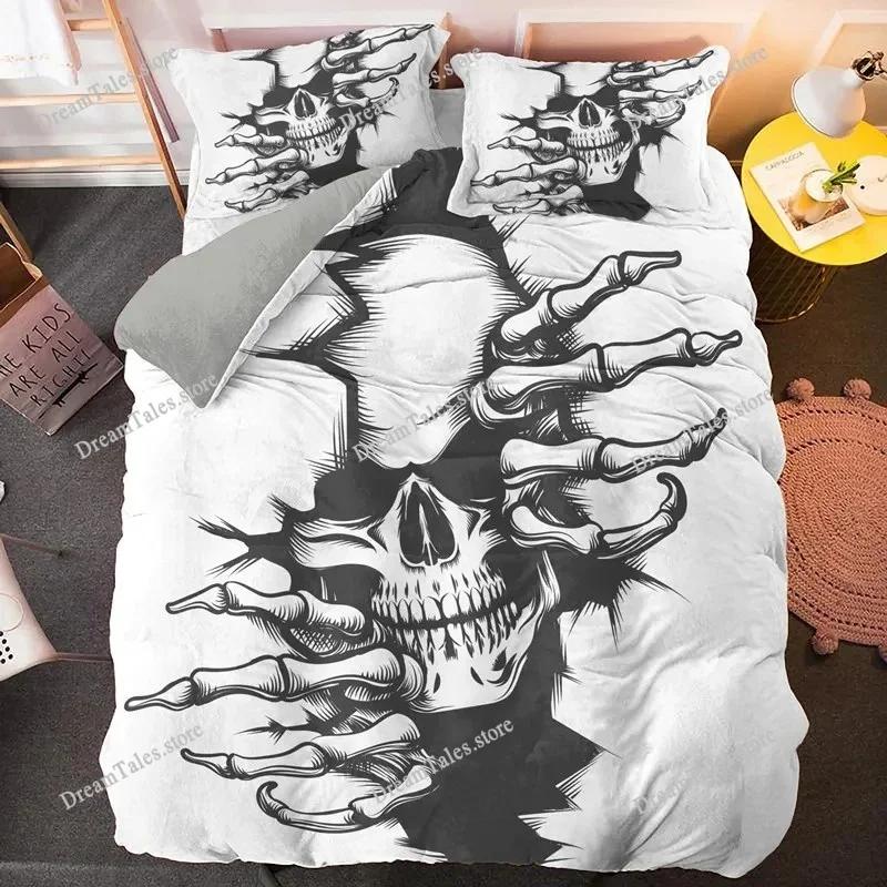 New Skull Bedding Set Single Twin Full Queen King Size Bed Set Adult Kid Bedroom Duvet Cover Sets 3D Print Bed Sheet Set741
