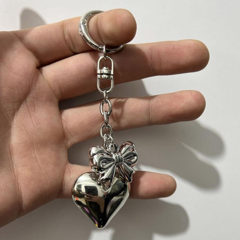 Schleife Herz Anhänger Schlüsselanhänger Großes Herz Schlüsselanhänger Anhänger Dekorationen für Autoschlüssel Rucksack Tasche Geldbörse Schmuck Zubehör