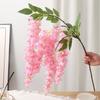 Long Branches Artificial Flower 5 Fork Wisteria Vine Flower Greenery Silk Flower String  Garden