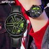 SANDA Happy People Fashion Men Watches Top Luxury Quartz Watch Waterproof 360 Rotating Car Wheel Dial Watch For Male Sport Clock