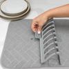Foldable Dish Drying Mat Super Absorbent Microfiber Drain Pad Stackable Shelf Design Non-Slip Kitchen Counter Organizer for Drainage Storage