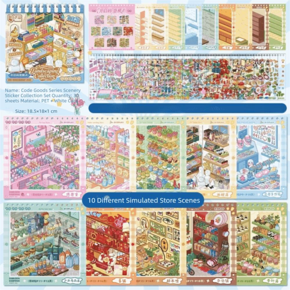 3D Cut Store Code Goods Sticker Kawaii Miniature Scene Sticker DIY Sticker Book  Home Furnishings