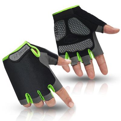 HuwaiH Cycling 3D Shock Abrasion Unisex Size Gloves, Summer, Absorption, Non-Slip, Resistant, Breathable, Quick-Drying, (Green, M)