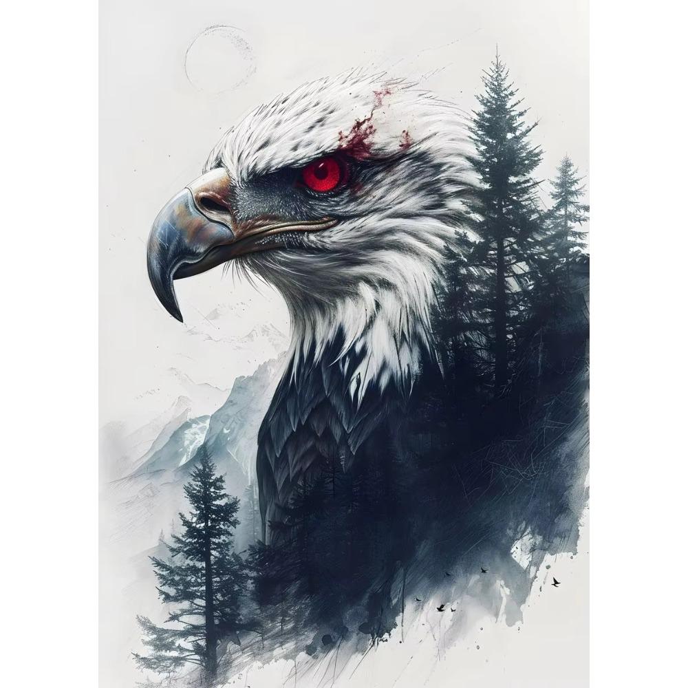 Animal and Forest Poster Eagle Wolf Tiger Lion Cat Panda Fox Tree Canvas for Living Room Home Decor Wall Art Mural