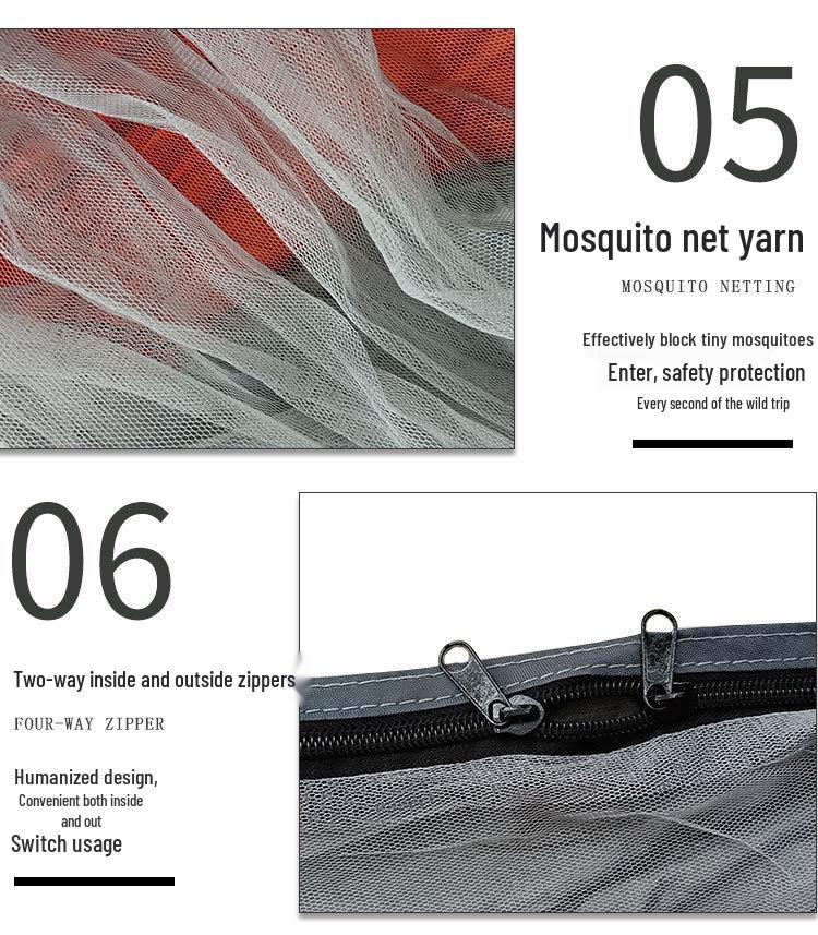 Anti-Roll Over Outdoor Camping Hammock with Mosquito Net & Automatic Spreader Bar