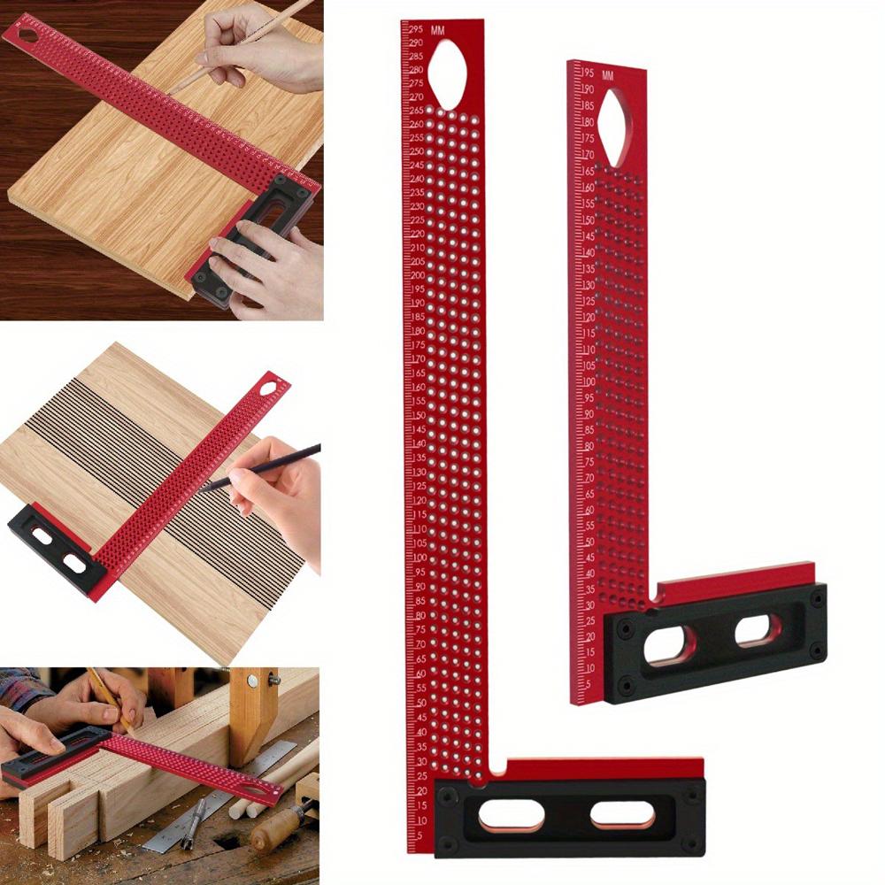 Woodworking Scriber LType Ruler Hole Positioning Scribing Gauge Aluminum Alloy Imperial Measuring