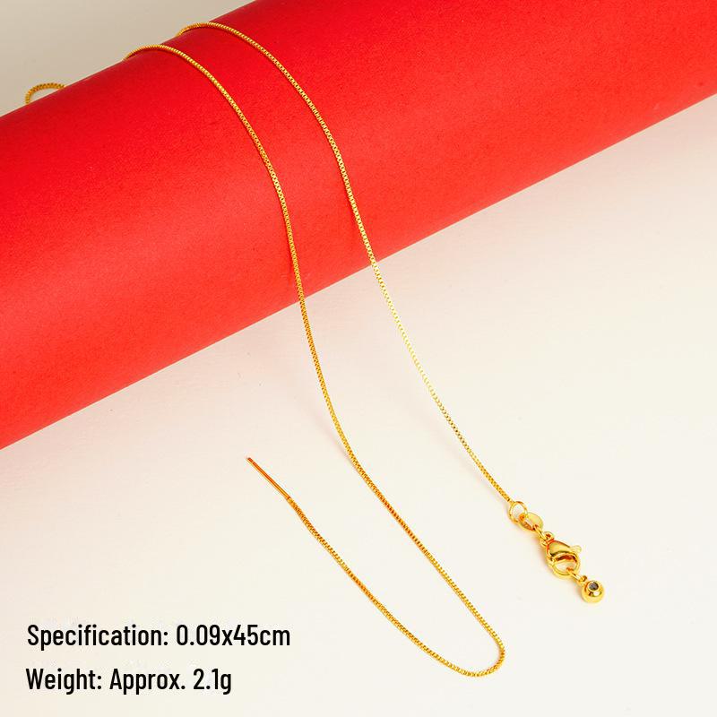 Elegant Sand Gold Clavicle Pendant Necklace for Women - High-End Imitation Gold Chain 