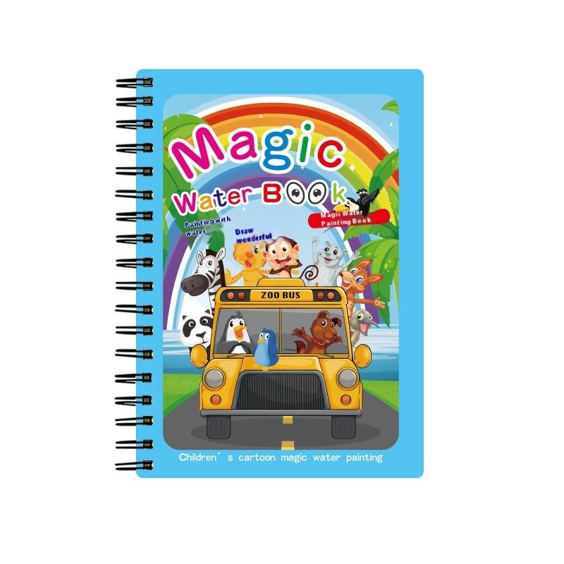 1 Libro+1 Penna Libro da Colorare Riutilizzabile Libro da Dipingere con l'Acqua Sensoriale Educazione Precoce Puzzle Giocattoli da Disegno