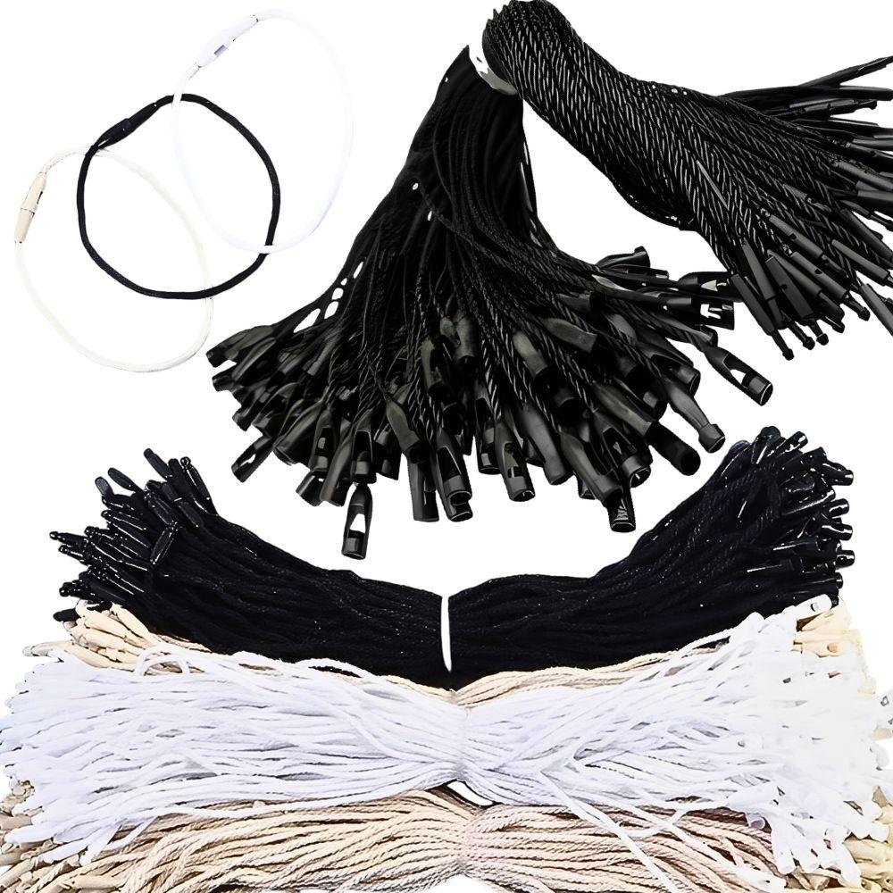 100pcs 7.68inch Polyester Sling Black/White/Beige Jewelry Clothing Universal Retail Price Tag Gift Card Lanyard YMY