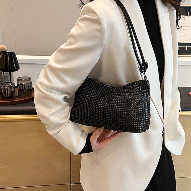 Flash diamond with diamond small bag female willow nail fashion crossbody bag chain net red handbag shoulder bag