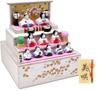 Osaka Choseido Original Hina Doll Tiered Storage Wooden Tag Included Ceramic Hina 21cm Yayoi Paulownia Wood Display, Compact, Mini, Display,