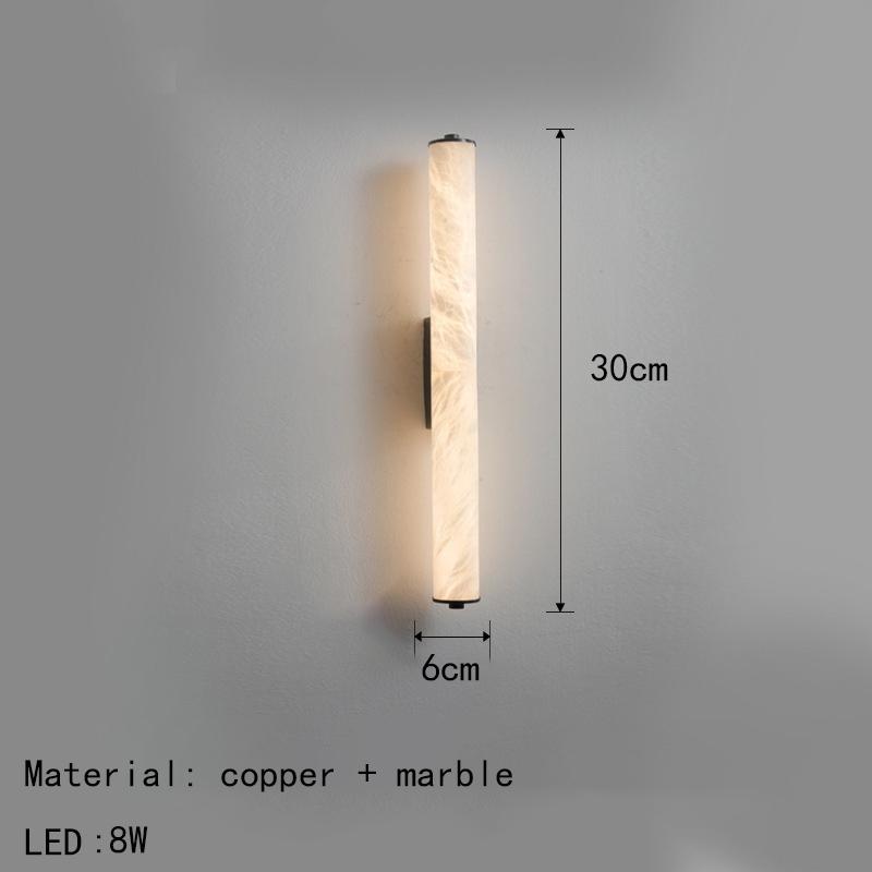 Spanish Marble LED Wall Light Gold Black Copper Indoor Living Room Bedroom Stairs Hotel Sconce 25/30/40/50/60cm Wall Lamp