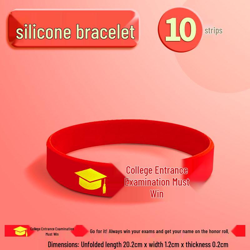 Motivational Exam Success Wristband: Lucky Silicone Bracelet for Students