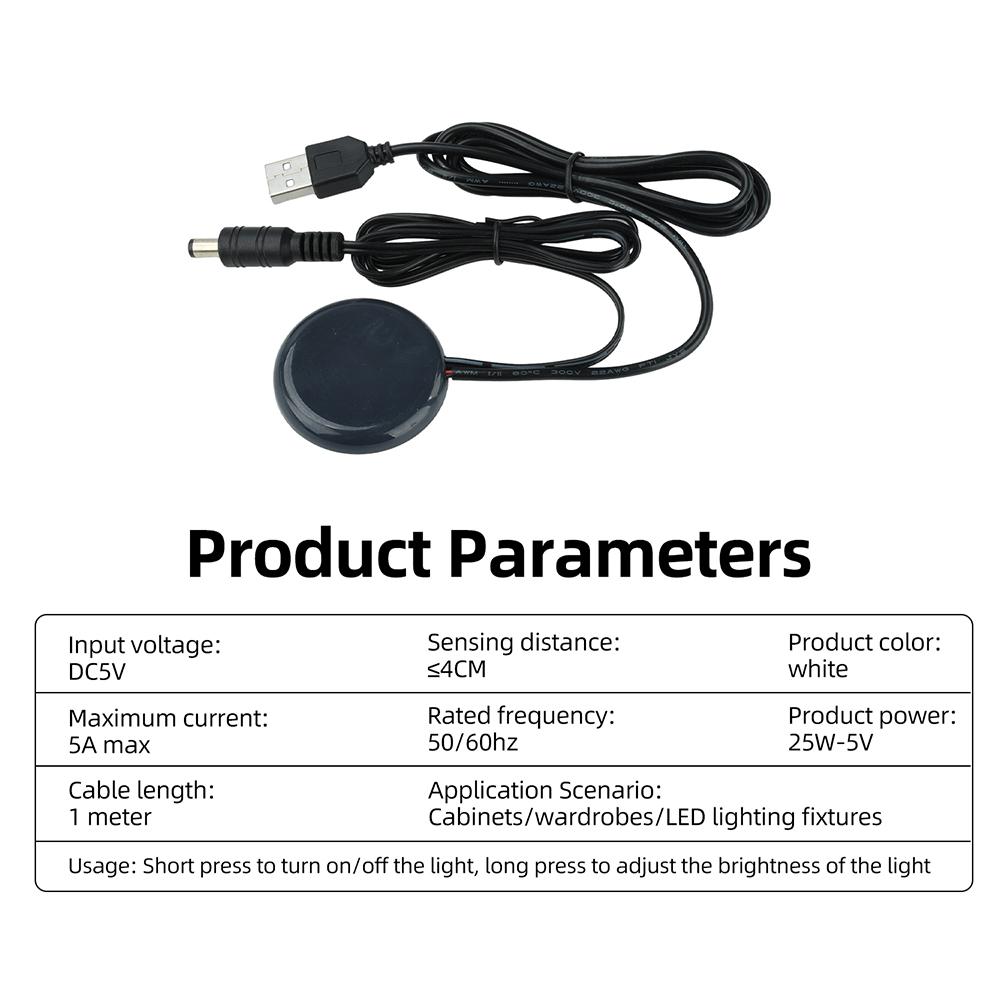 12V 24V LED Drive Dimmable Touch Sensor Switch 5cm Penetrating Wood Panel Smart Home Wardrobe Customized Dimmer