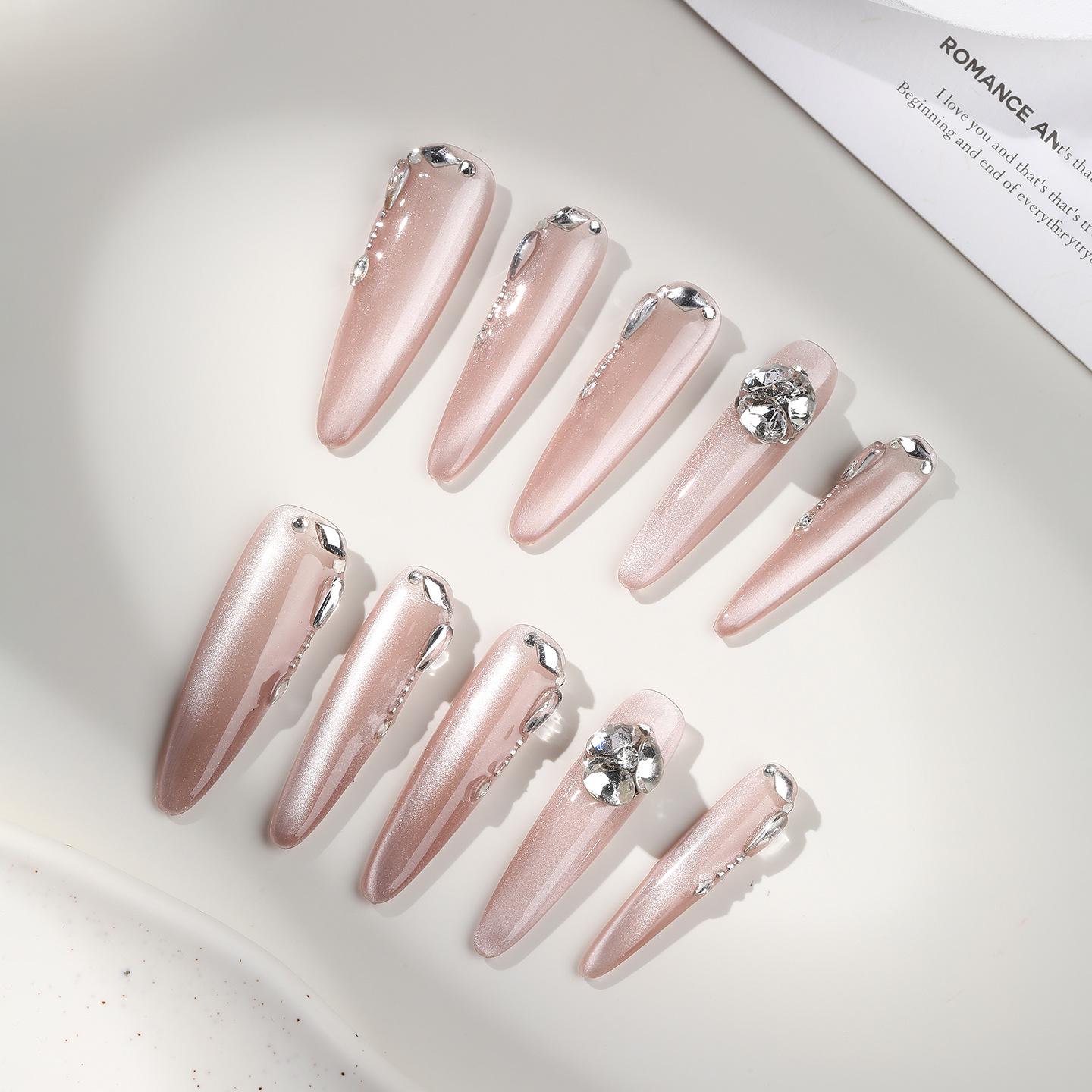 Zhuoshimei Luxury Cat Eye Nail Patches - Elegant, Whitening, and Removable Manicure S-80% Sisters  Choice