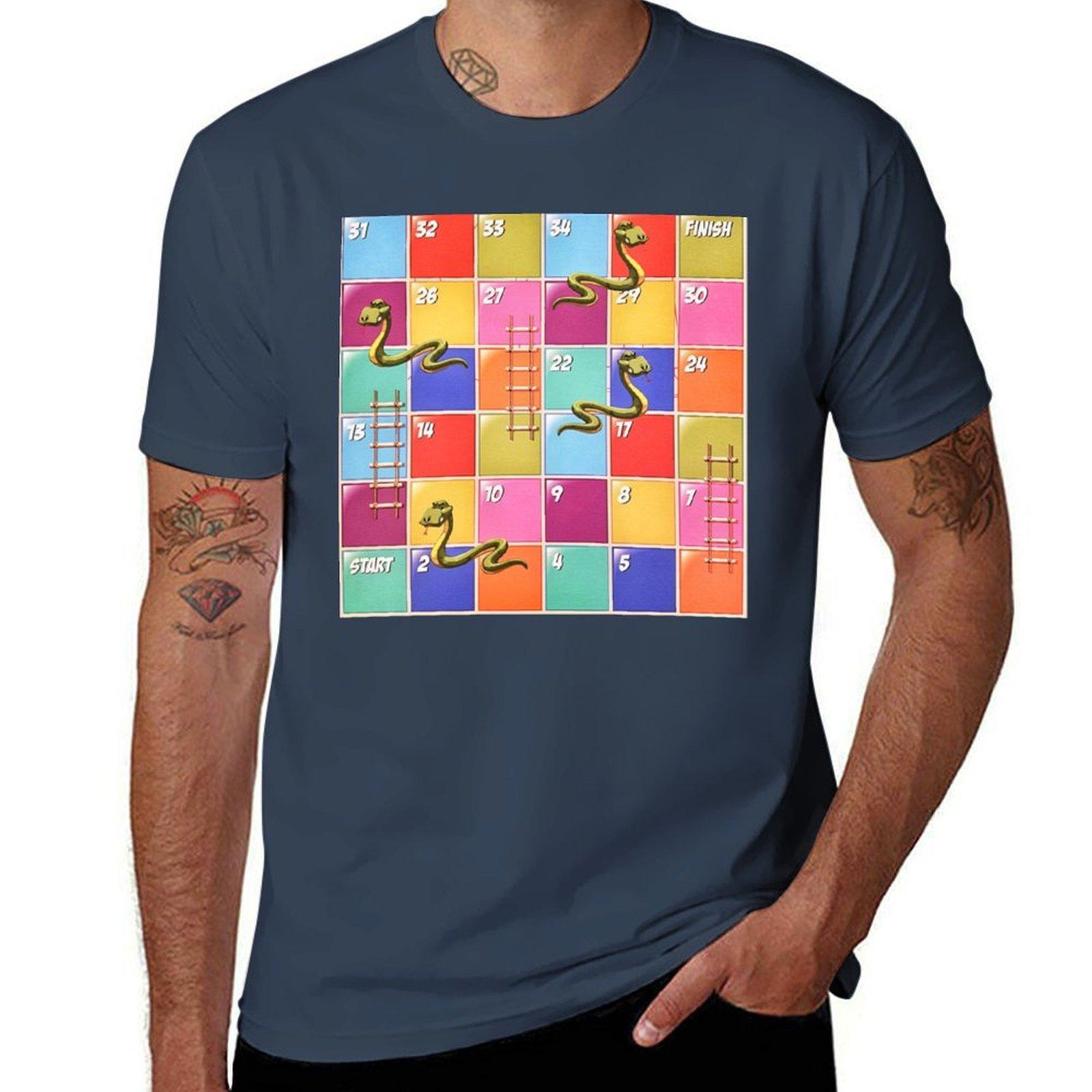 Snakes and Ladders TShirt Fashion Pattern Printed Tee Shirt S