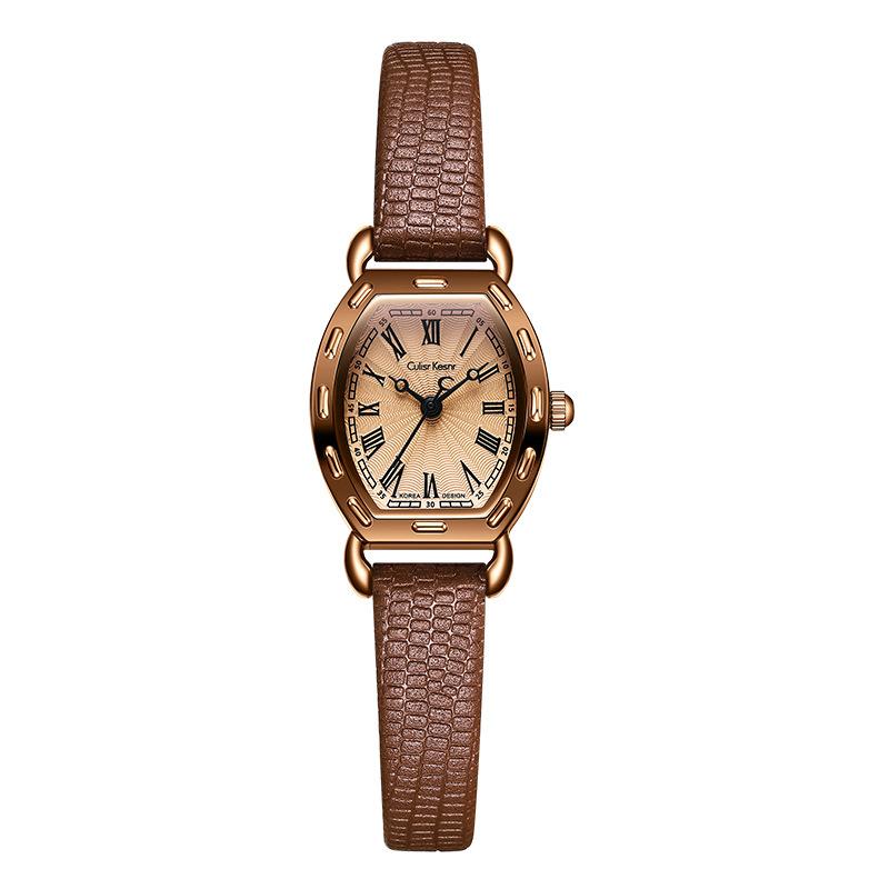 Ladies watch retro small quartz watch temperament women s belt watch small square watch small fresh women s retro style