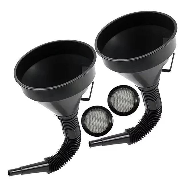 1/2PCs Car Gasoline Refueling Filling Funnels Gadgets With Filter Detachable Hose Long Stem Funnel Motorcycle Engine Oil Tool