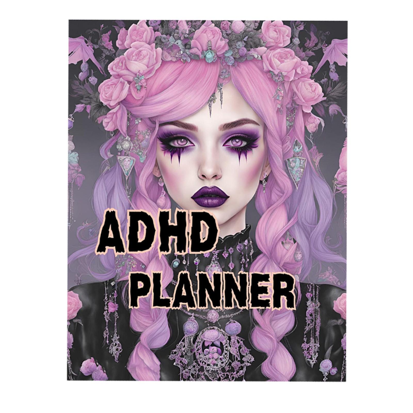 

Goth ADHD Planner Personalized Task Management Journal For Self-Organization And Life Planning фиолетовый